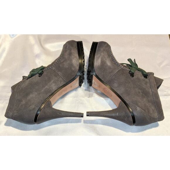 ASH Poppy Suede Lace Up Platform Stiletto Bootie in Sparrow Sz 38.5 / 8.5 US IOB - Picture 6 of 13